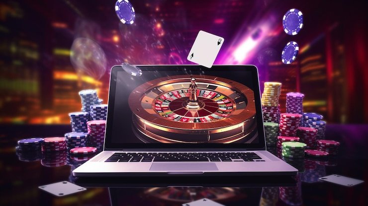 Visual animasi mesin slot digital dengan berbagai tema dan animasi menarik